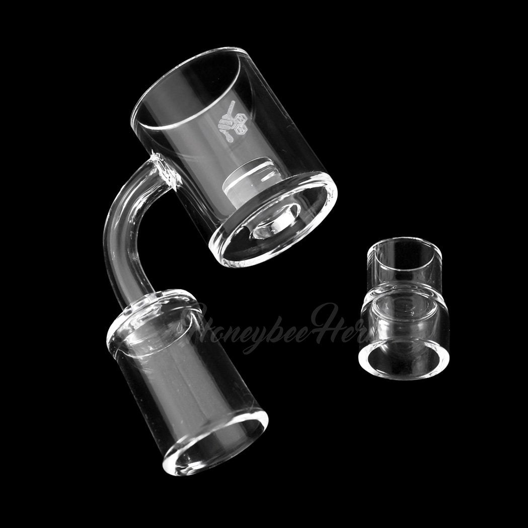 Top Hat Core Reactor Quartz Banger 90° Degree Yellow Line with 10mm 14mm 18mm Male & Female Joints for waterpipes | Honeybee Herb