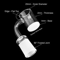 Thumbnail for Honey & Milk Quartz Banger 90 Degree Yellow Line with 10mm 14mm 18mm Male & Female Joints for Dab Rigs Bongs | Honeybee Herb