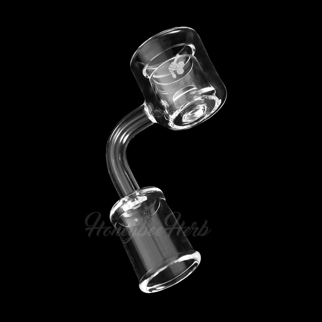 Thermal Core Reactor Quartz Banger 90° Degree Yellow Line with 10mm 14mm 18mm Male & Female Joints for waterpipes | Honeybee Herb