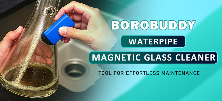 BoroBuddy Waterpipe Magnetic Glass Cleaner Tool For Effortless Maintenance