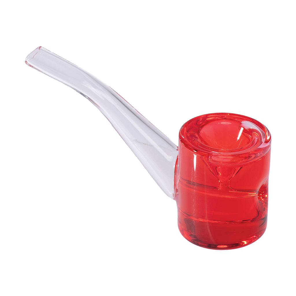 Carved orange Sherlock-style glycerin glass pipe, icy smoking sessions