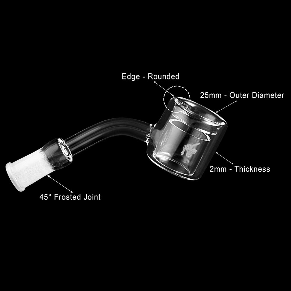 Thermal Quartz Banger 45Â° Degree Yellow Line with 10mm 14mm 18mm Male & Female Joints for waterpipes | Honeybee Herb