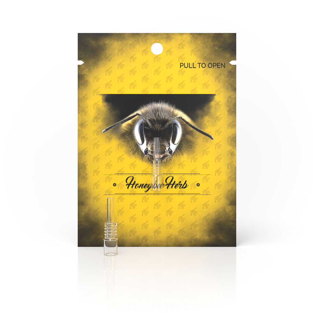 The 10MM Male Quartz Clear Nectar Collector Replacement Tip Yellow Packaging View