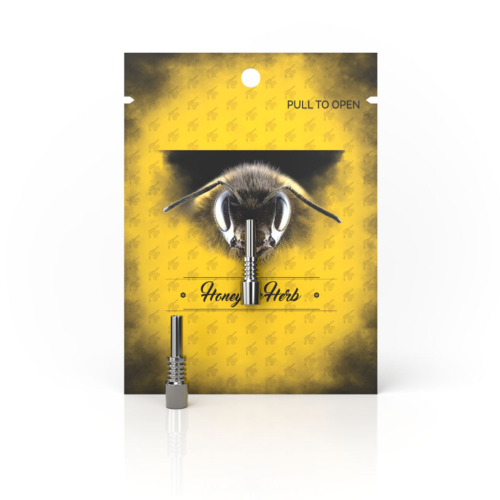The 10MM Male Titanium Nectar Collector Metal Replacement Tip Yellow Packaging View