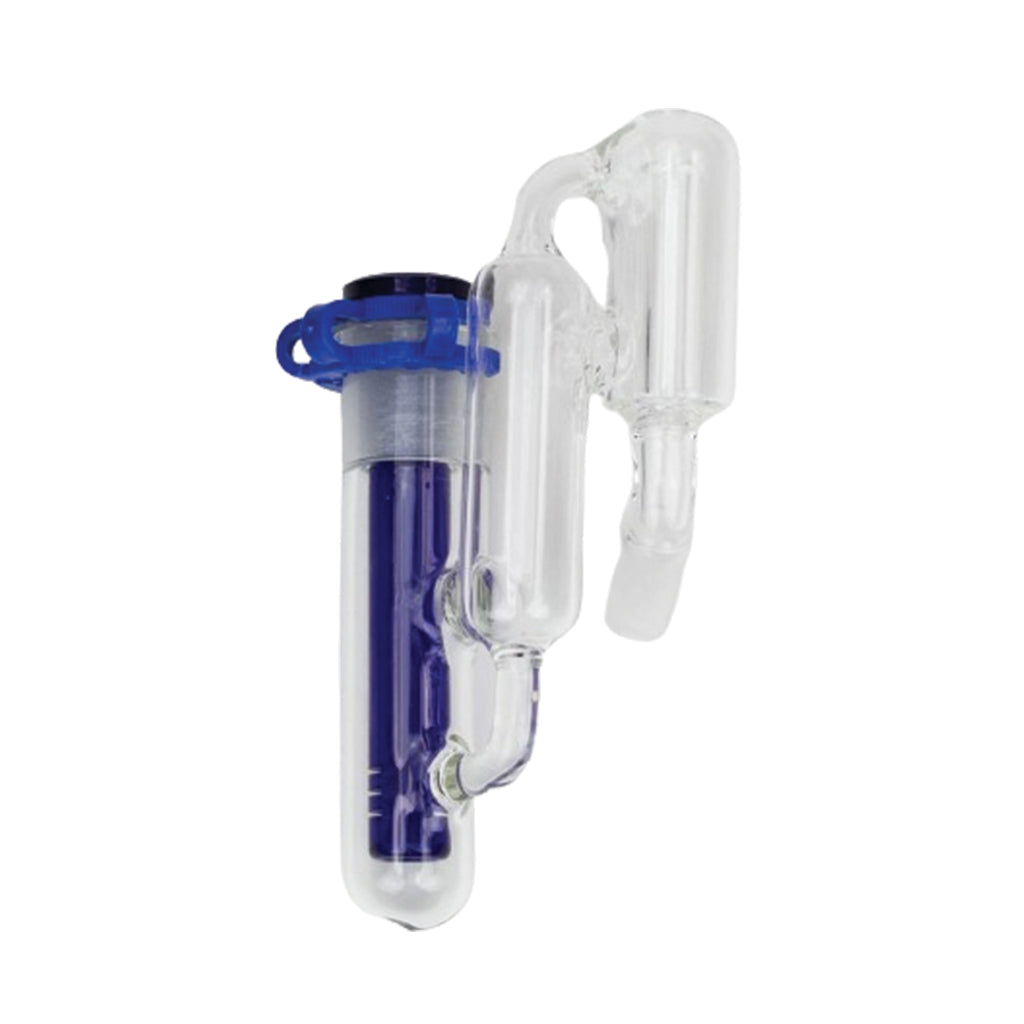 A Pack Of 14MM Male 45°-Degree Phoenix Star Blue Recycler Ash Catcher With Downstem And Clip