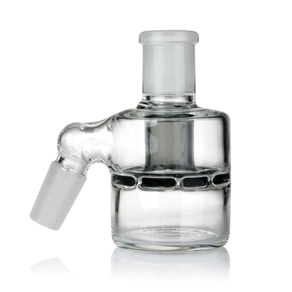 14MM Male 45°-Degree Angle Frosted Joint Shorty Smoke Color Mid Turbine perc Ash Catcher