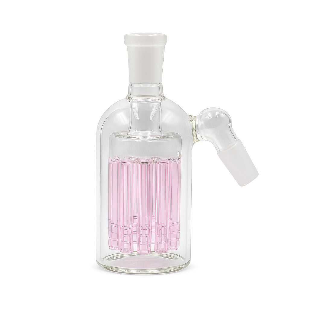 14MM 45°-Degree Male 8 Arms Pink Tree Perc Glass Ash Catcher Available At Honeybee Herb