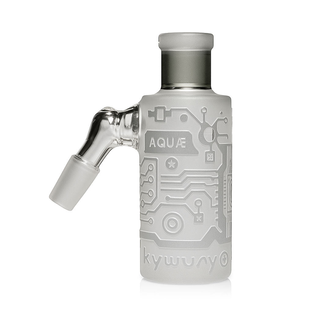 14MM 45°-Degree Milkyway Smoke Glass Circuitboard Wet Ash Catcher Right Side View