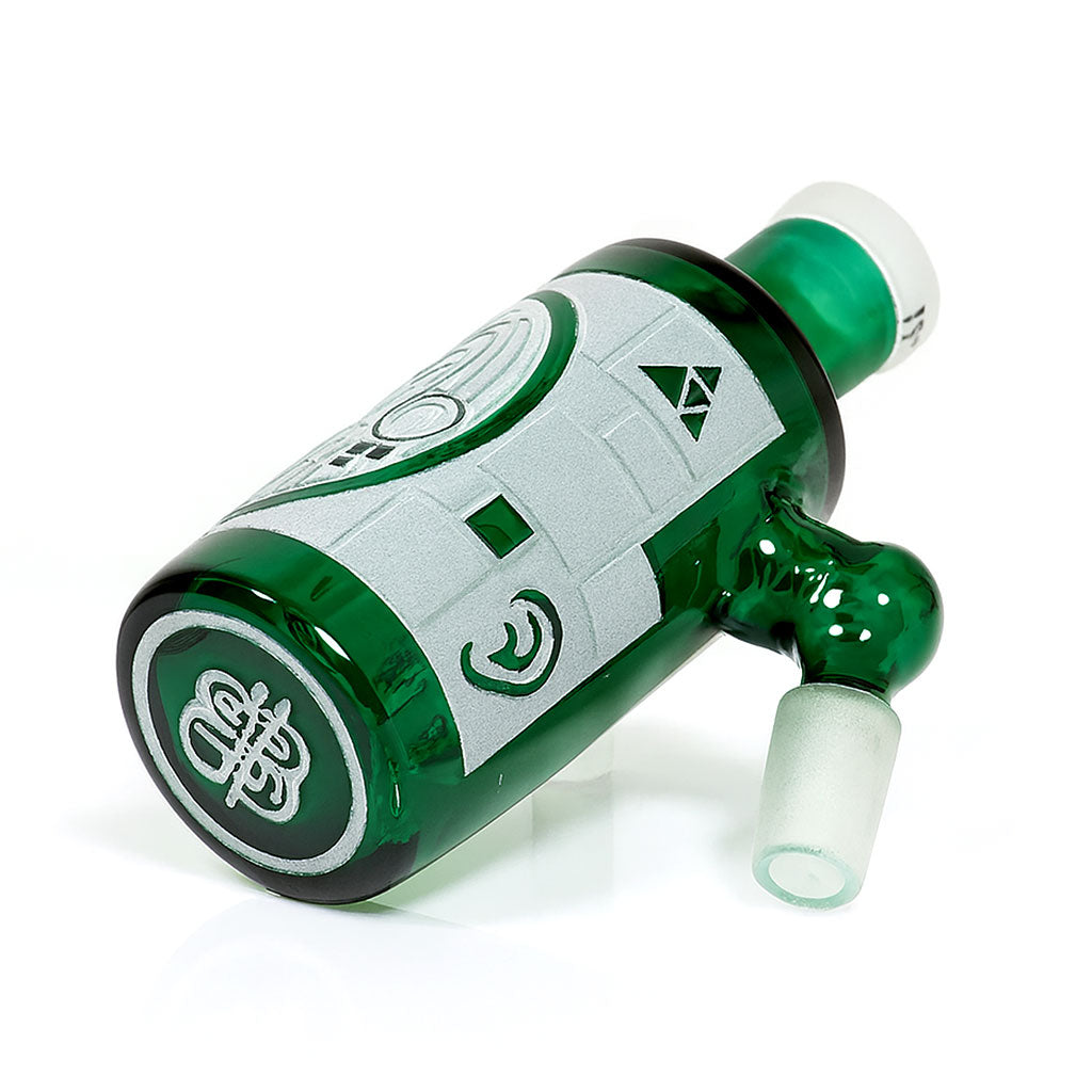14MM 45°-Degree Teal Milkyway Maya Wet Ash Catcher Horizontal View Available At Honeybee Herb