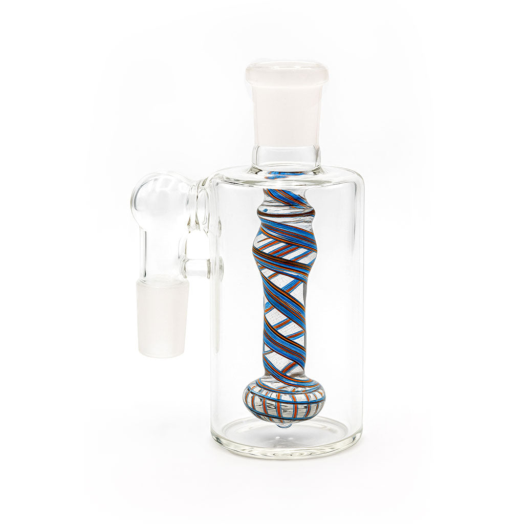 Crystal-Twist Handblown Borosilicate Glass Showerhead Perc 14MM 90°-Degree Ash Catcher at Honeybee Herb