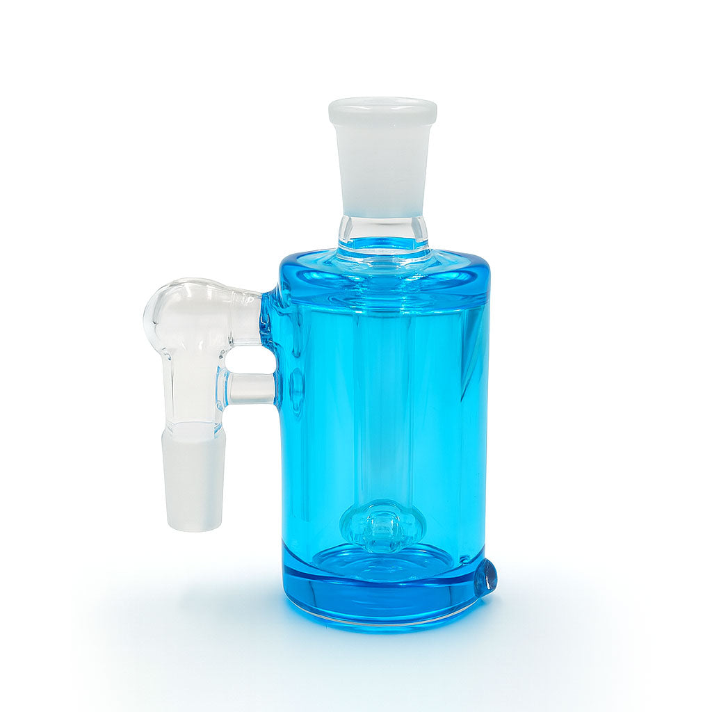 14MM 90°-Degree Cyan-Blue Opaque Glass Showerhead Perc Ash Catcher at Honeybee Herb Buzz Shop