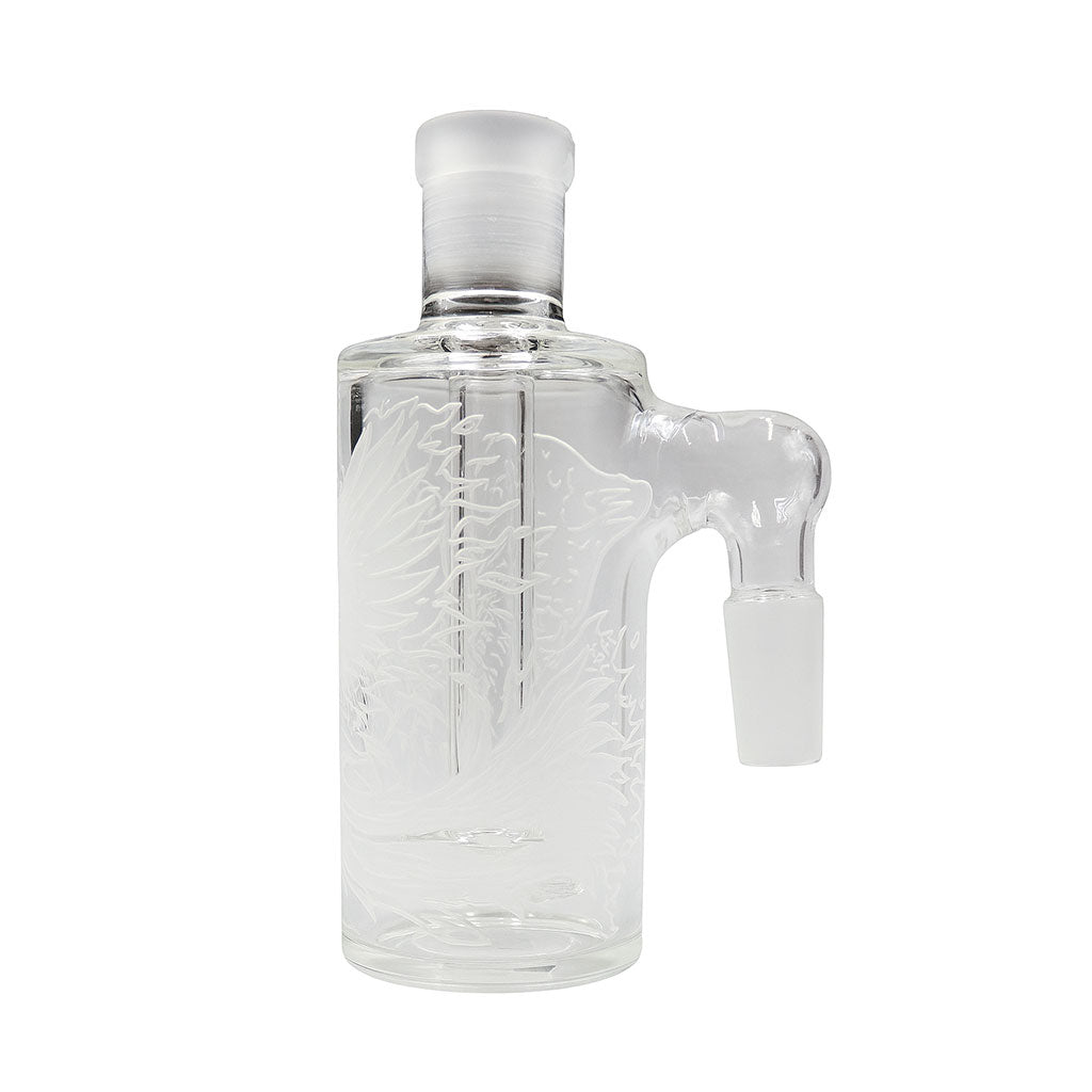 14MM 90°-Degree Milkyway Phoenix Clear Sandblasted Glass Showerhead Diffuser Wet Ash Catcher