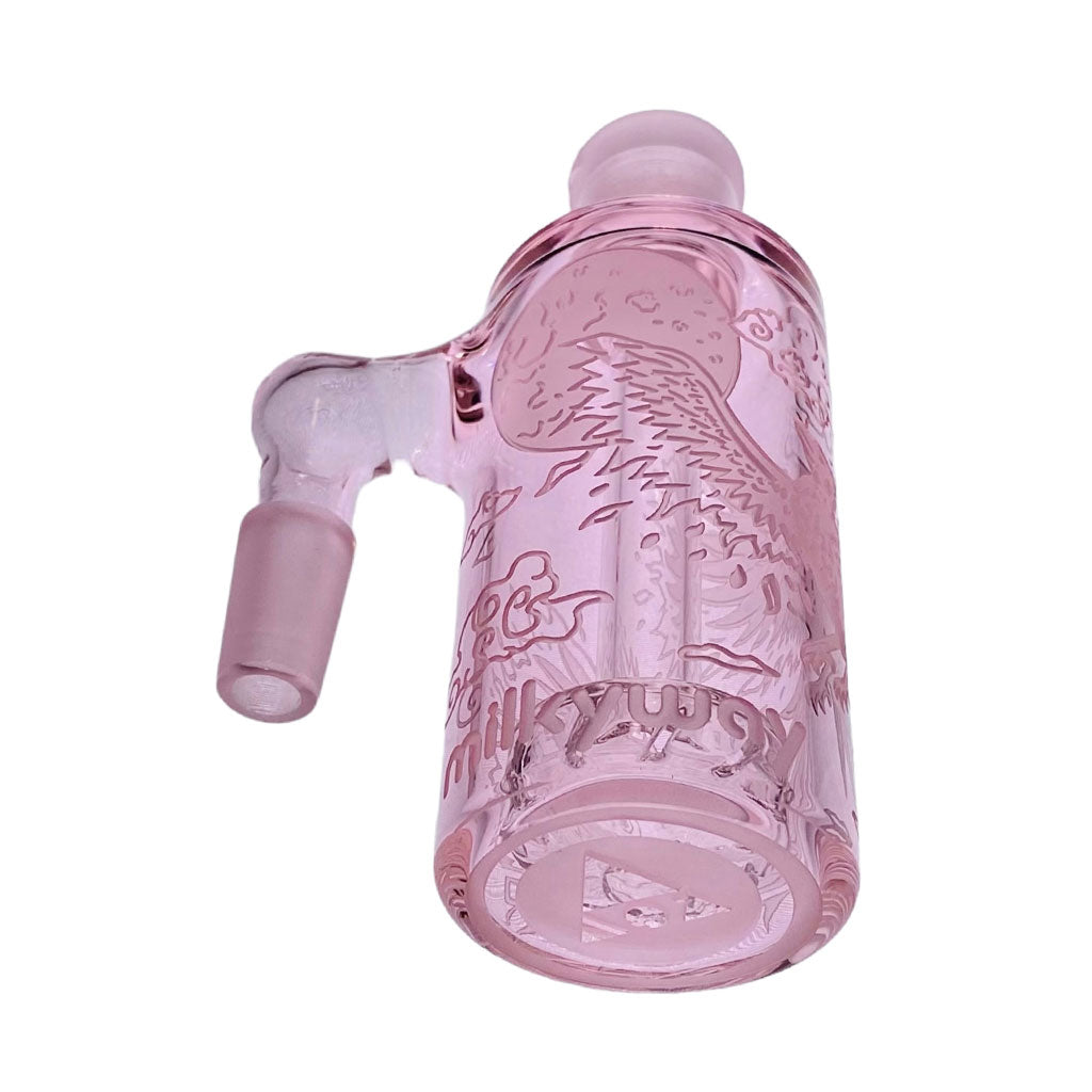 14MM 90°-Degree Phoenix Pink Sandblasted Showerhead Diffuser Wet Ash Catcher Capture From Bottom
