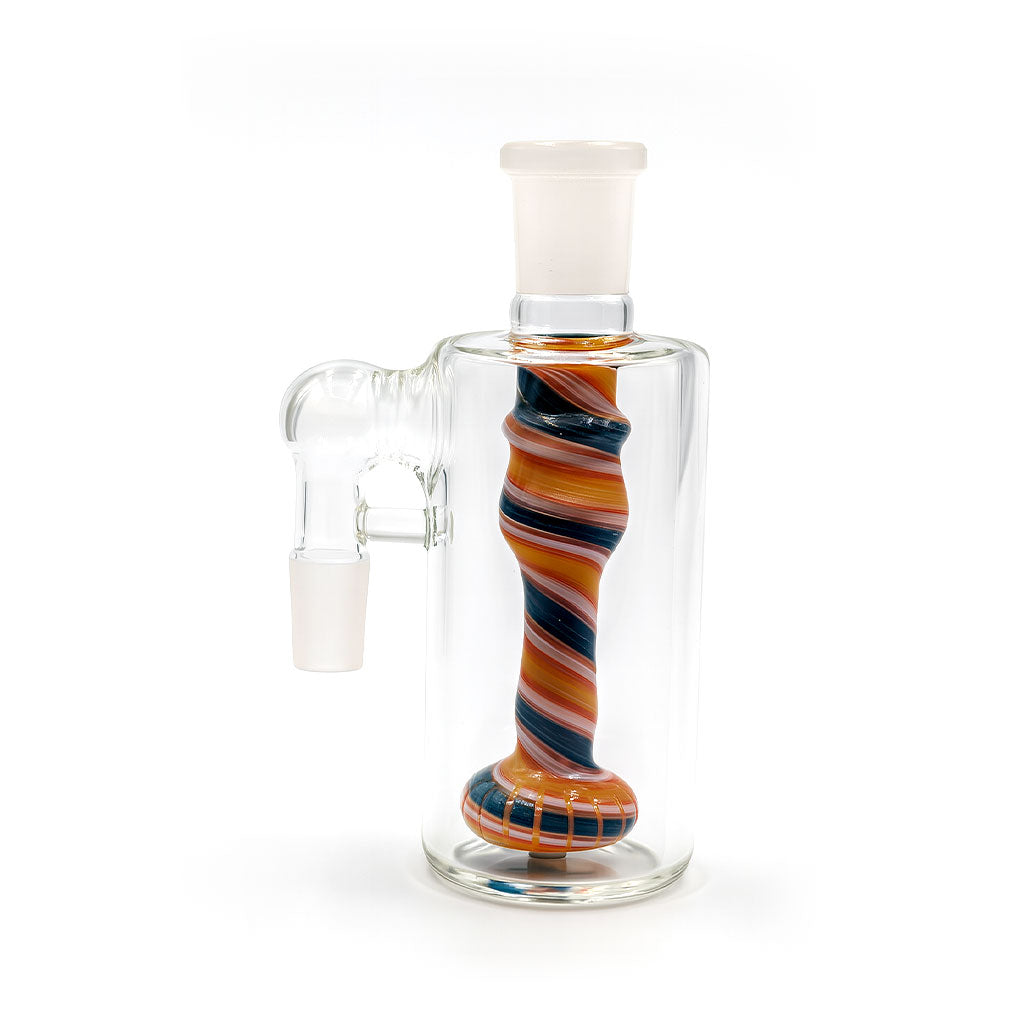 Sunset Swirl Handblown Borosilicate Glass Showerhead Perc 14MM 90°-Degree Ash Catcher at Honeybee Herb