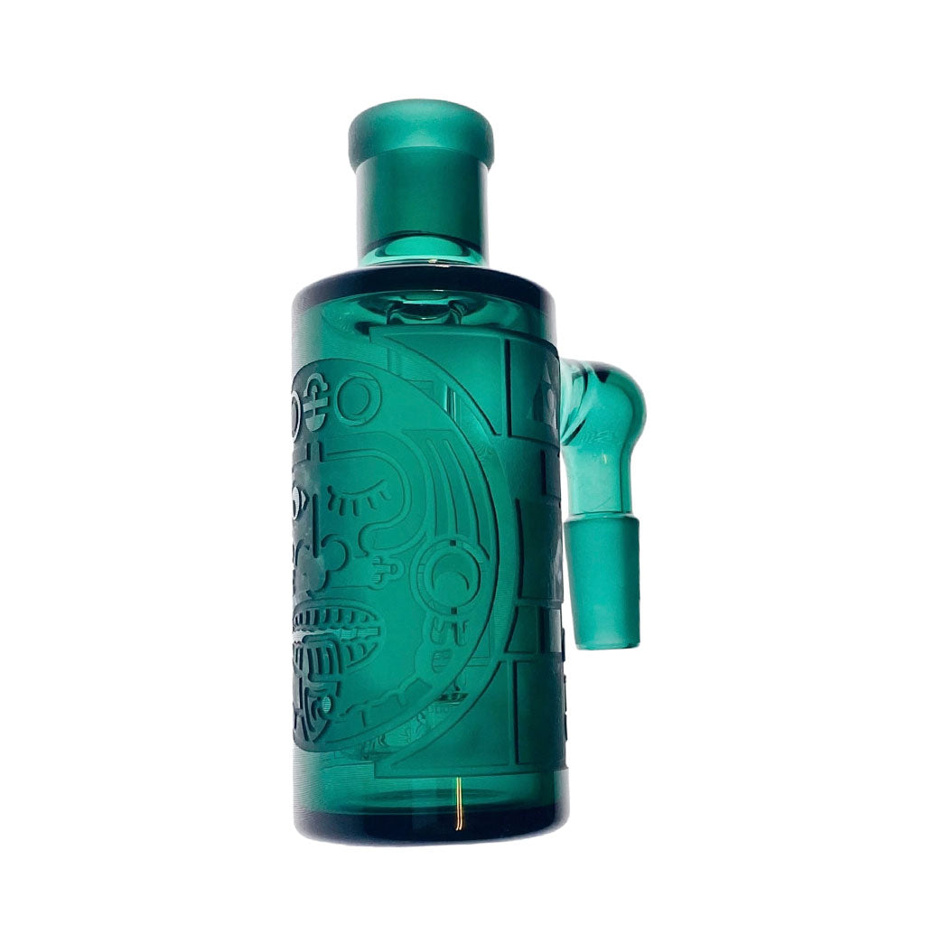 14MM 90°-Degree Teal Milkyway Maya Wet Ash Catcher Front View Available At Honeybee Herb