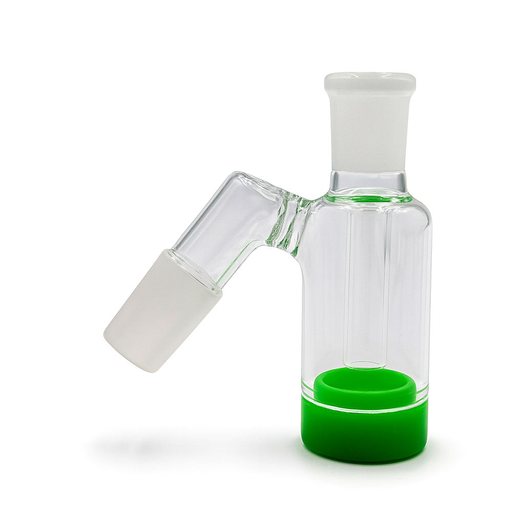 18MM 45°-Degree Clear Glass Silicone Base Reclaim Catcher at Honeybee Herb Buzz Shop