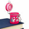 2.5-Inch Airtight Pink Glass Silver Leaves Stash Jar On The Book 