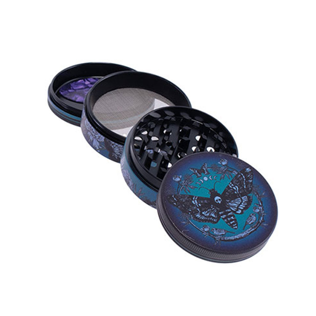 Black Moth 2.5-Inch Wacky Grinder 4 Piece Herb Grinder With Kief Catcher 