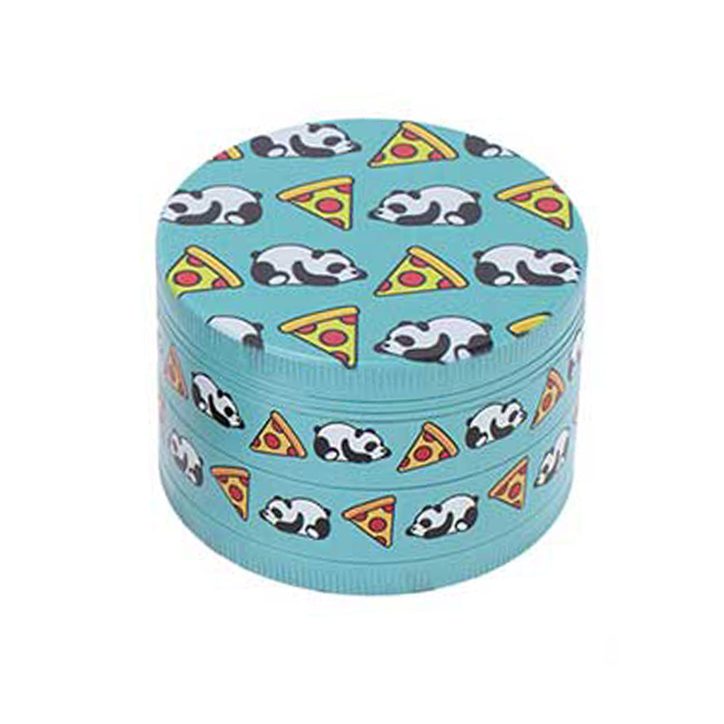Panda Pizza 2.5-Inch Wacky Grinder With Fun Panda And Pizza Design Available At Honeybee Herb 