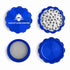 2.5 Inch Blue Kozo Sharp Teeth Herb Grinder 4-Parts Open View At Honeybee Herb Buzz Shop
