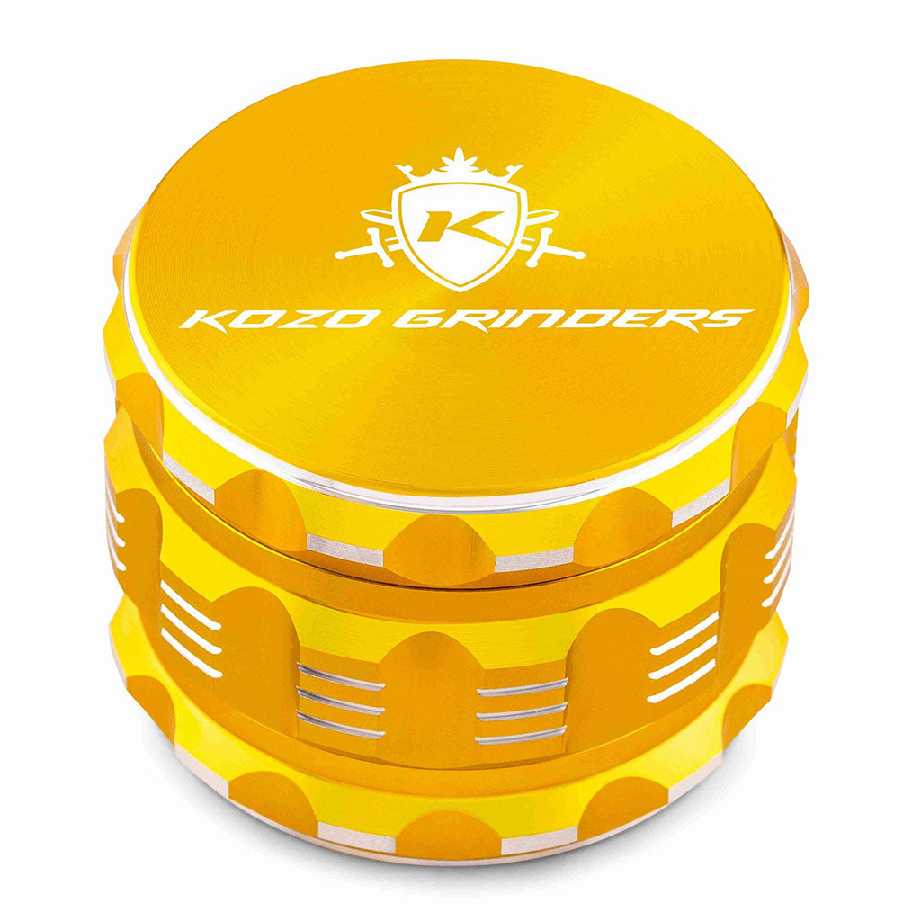 2.5 Inch Gold Kozo Sharp Teeth Herb Grinder At Honeybee Herb Buzz Shop 