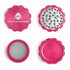 2.5 Inch Pink Kozo Sharp Teeth Herb Grinder 4-Parts Open View At Honeybee Herb Buzz Shop 
