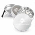 2.5 Inch Silver Kozo Sharp Teeth Herb Grinder 4-Parts View At Honeybee Herb Buzz Shop 