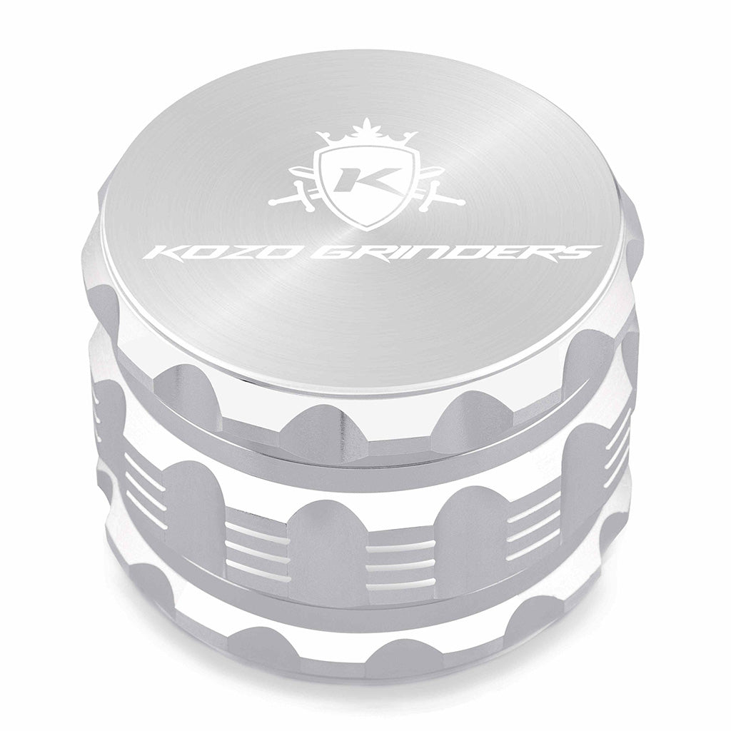 2.5 Inch Silver Kozo Sharp Teeth Herb Grinder At Honeybee Herb Buzz Shop