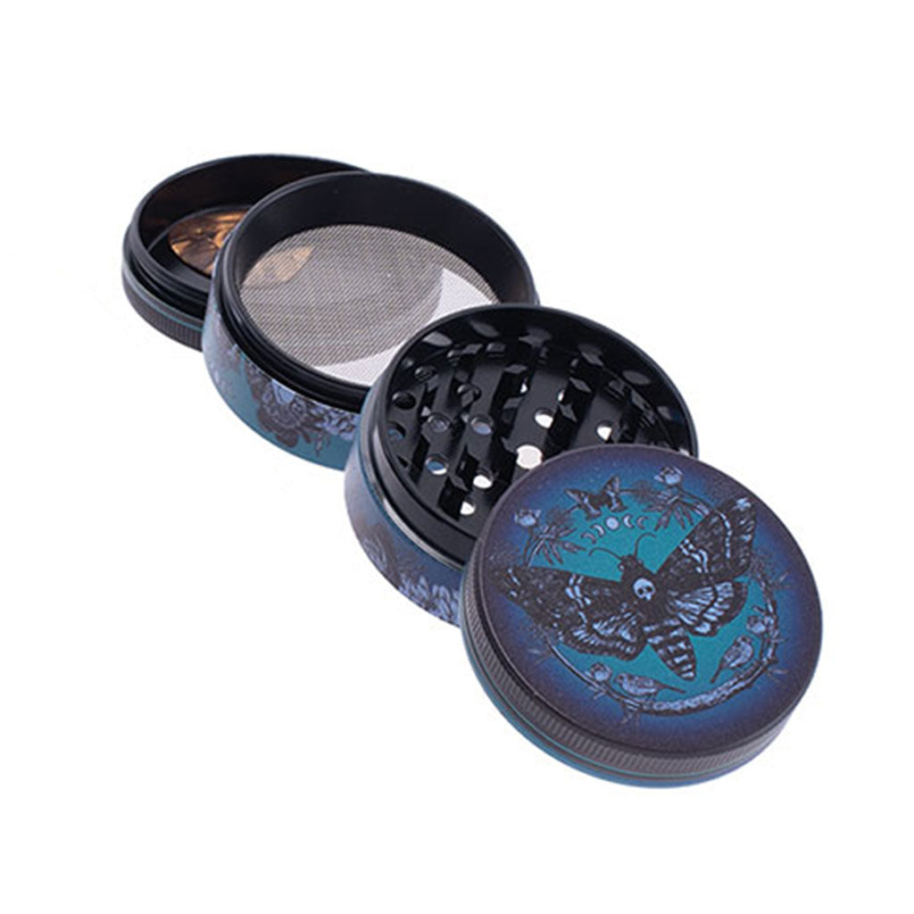 Black Moth 2-Inch Wacky Grinder 4 Piece Herb Grinder With Kief Catcher  