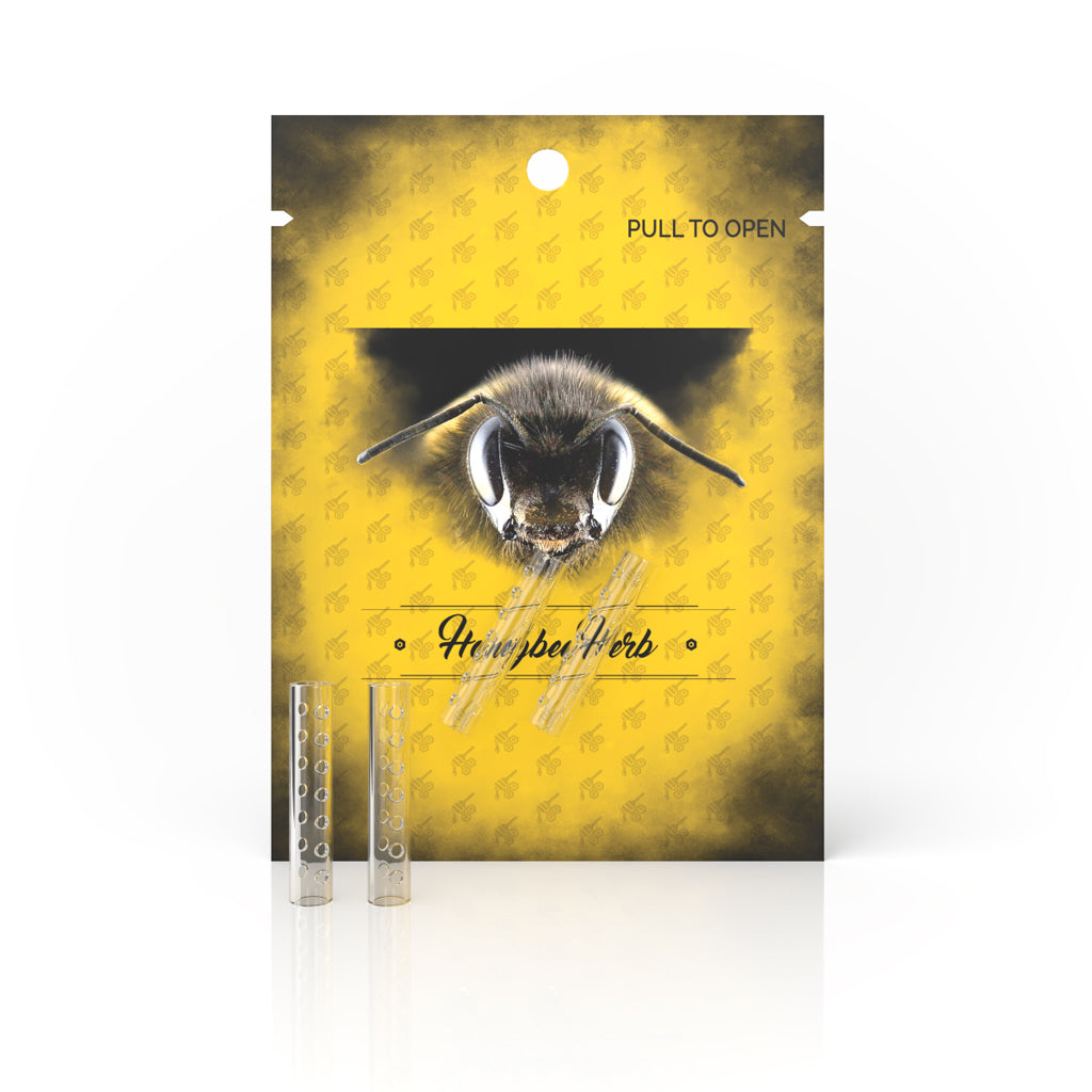 2PK Hollow Quartz Dab Pillars With Holes Yellow Packaging View