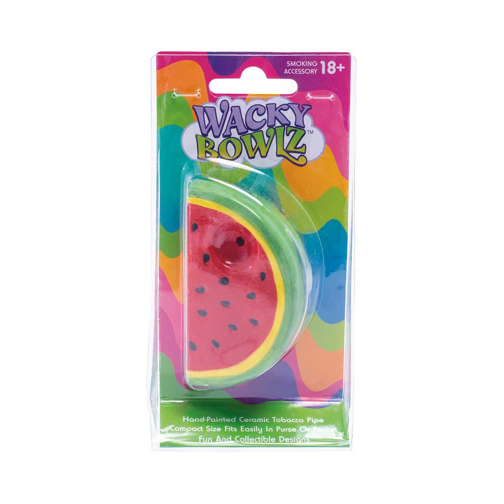 Watermelon Slice Ceramic Hand Pipe By Wacky Bowlz In Packaging Available At Honeybee Herb
