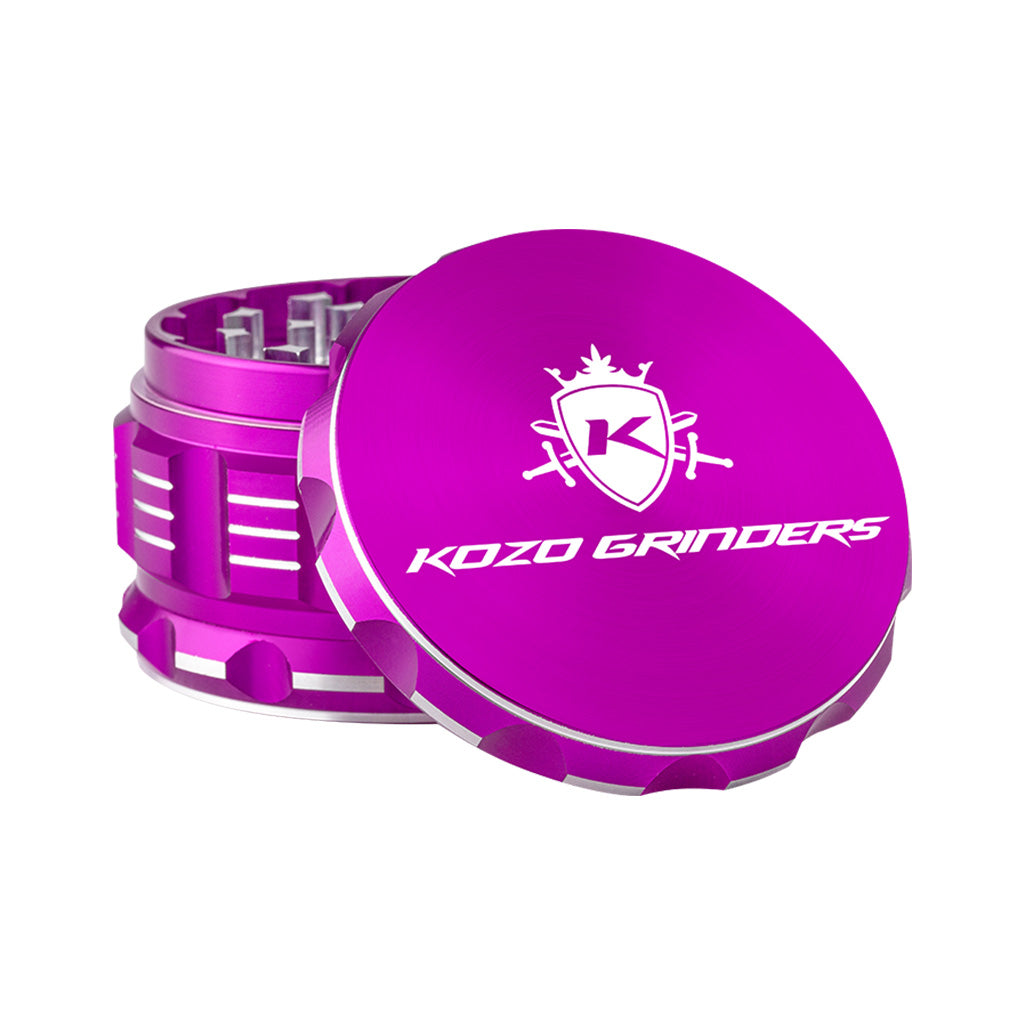 3 Inch Purple Kozo Portable Herb Grinder Open View At Honeybee Herb Buzz Shop 
