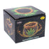 Retail box for the Royal Leaf Cauldron Ashtray, 4.6-inch, with green leaf artwork. 