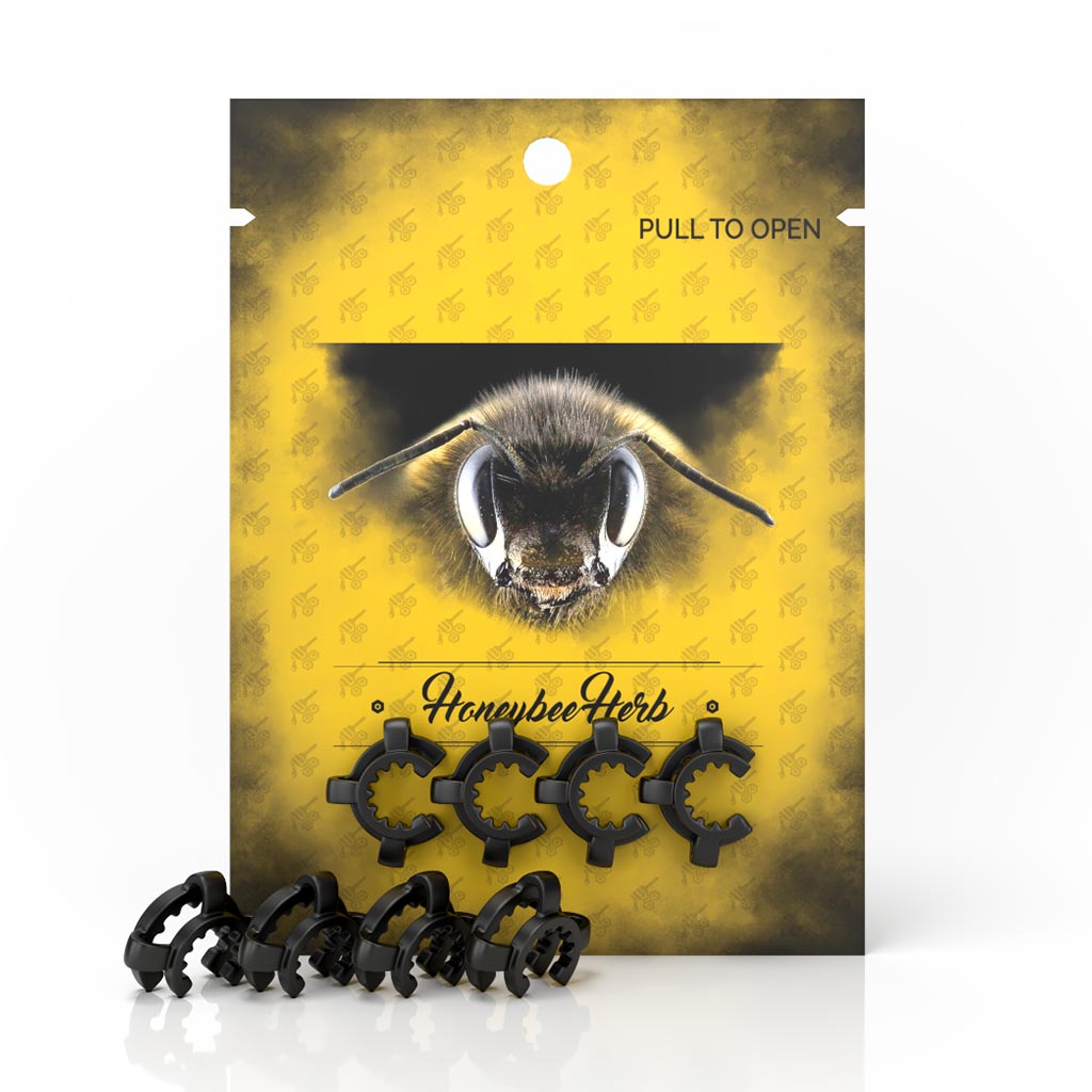 4 Pack Black Plastic Nectar Collector Keck Clip With Yellow Packaging    