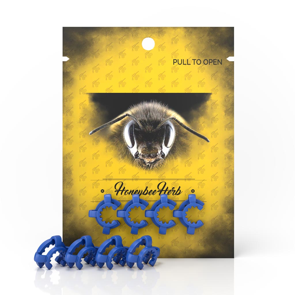 4 Pack Blue Plastic Nectar Collector Keck Clip With Yellow Packaging  