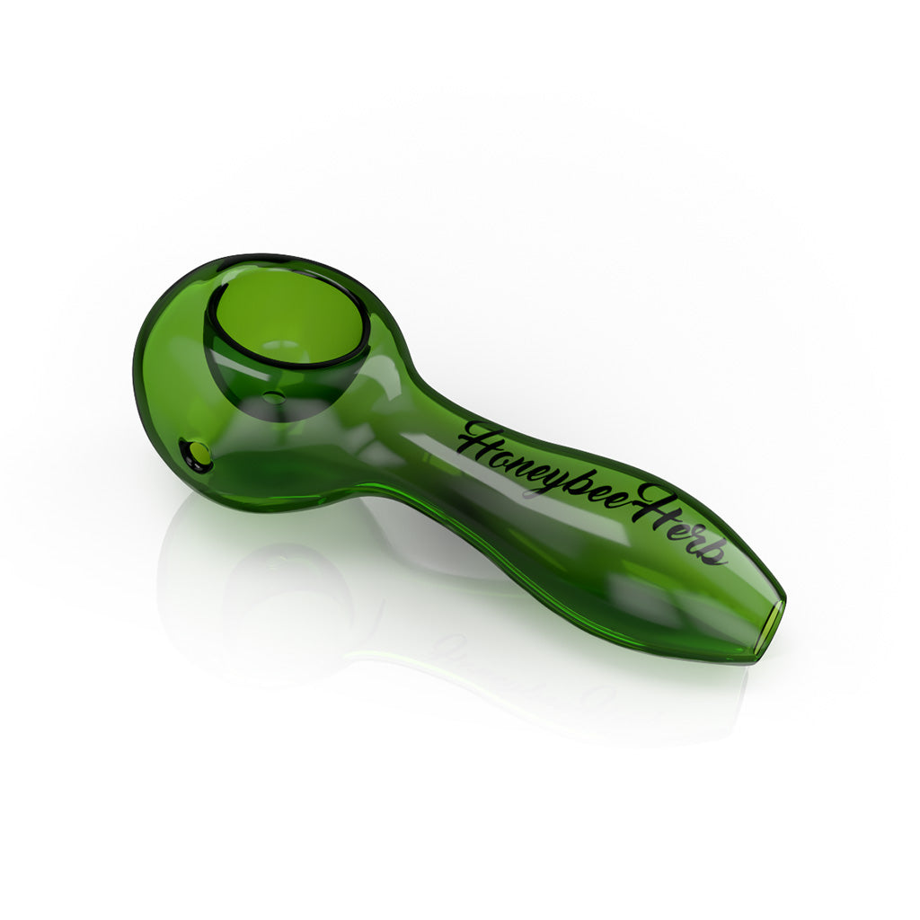 4-Inch Green Original Hand Pipe Spoon Product View By Honeybee Herb