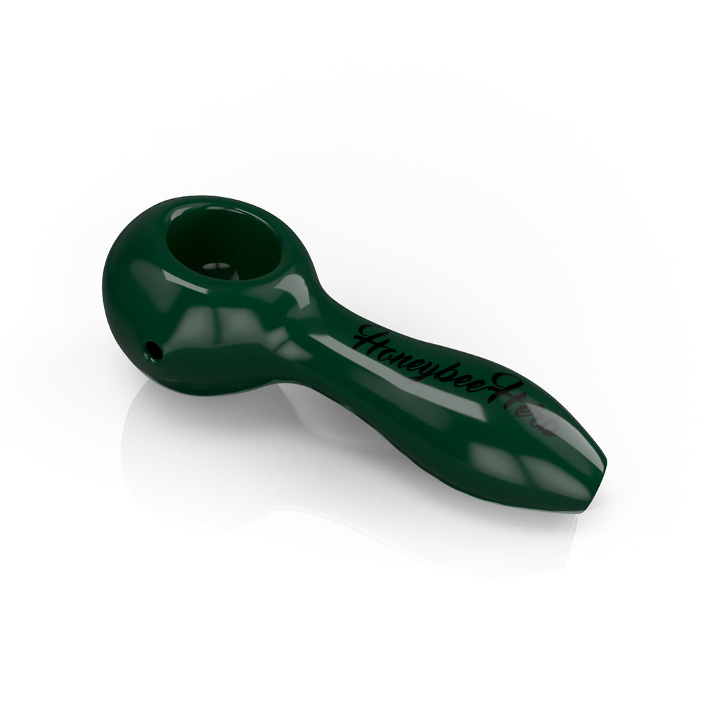 4-Inch Milk-Green Original Hand Pipe Spoon Product View By Honeybee Herb