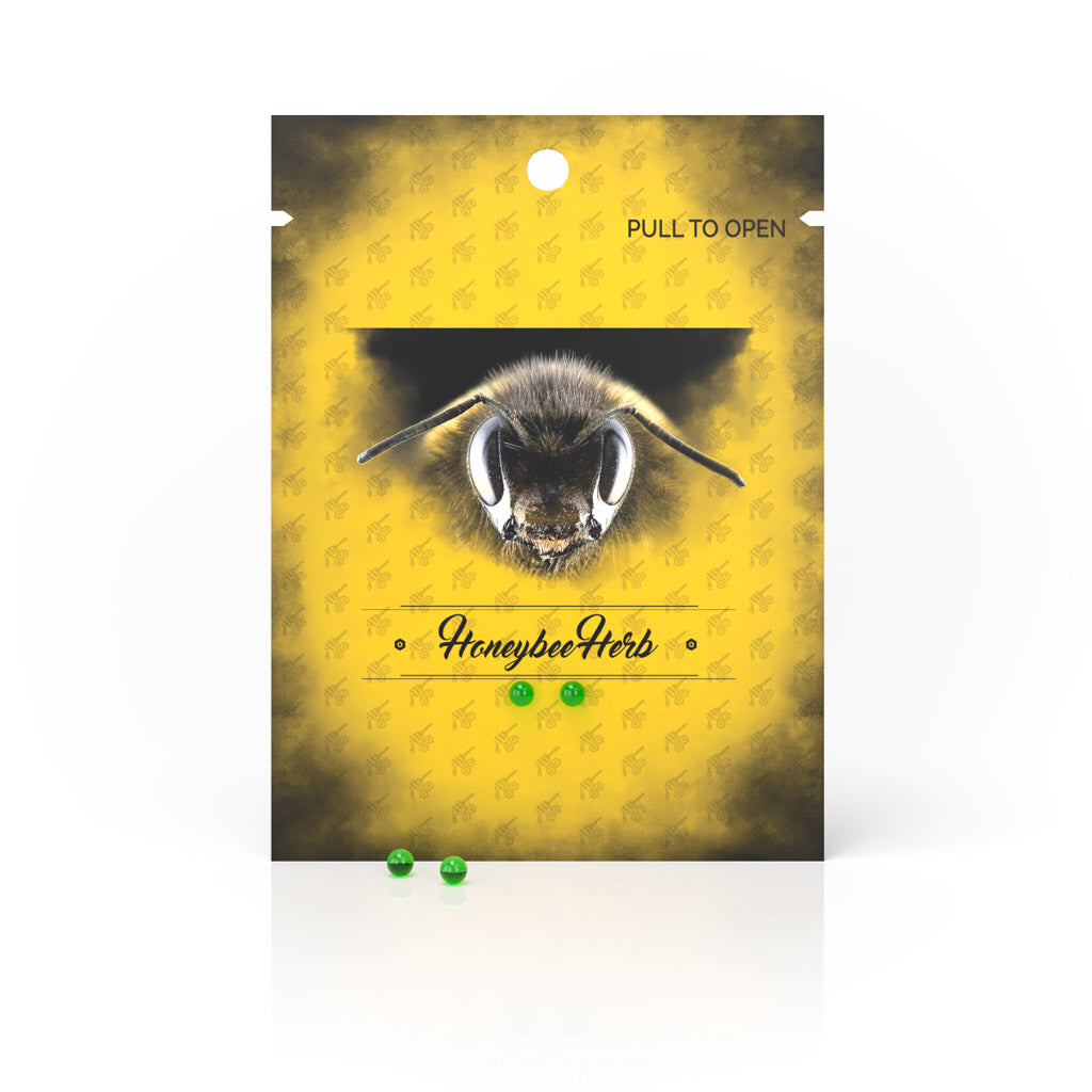 4MM Green Quartz Honey Dab Terp Pearls Yellow Packaging View