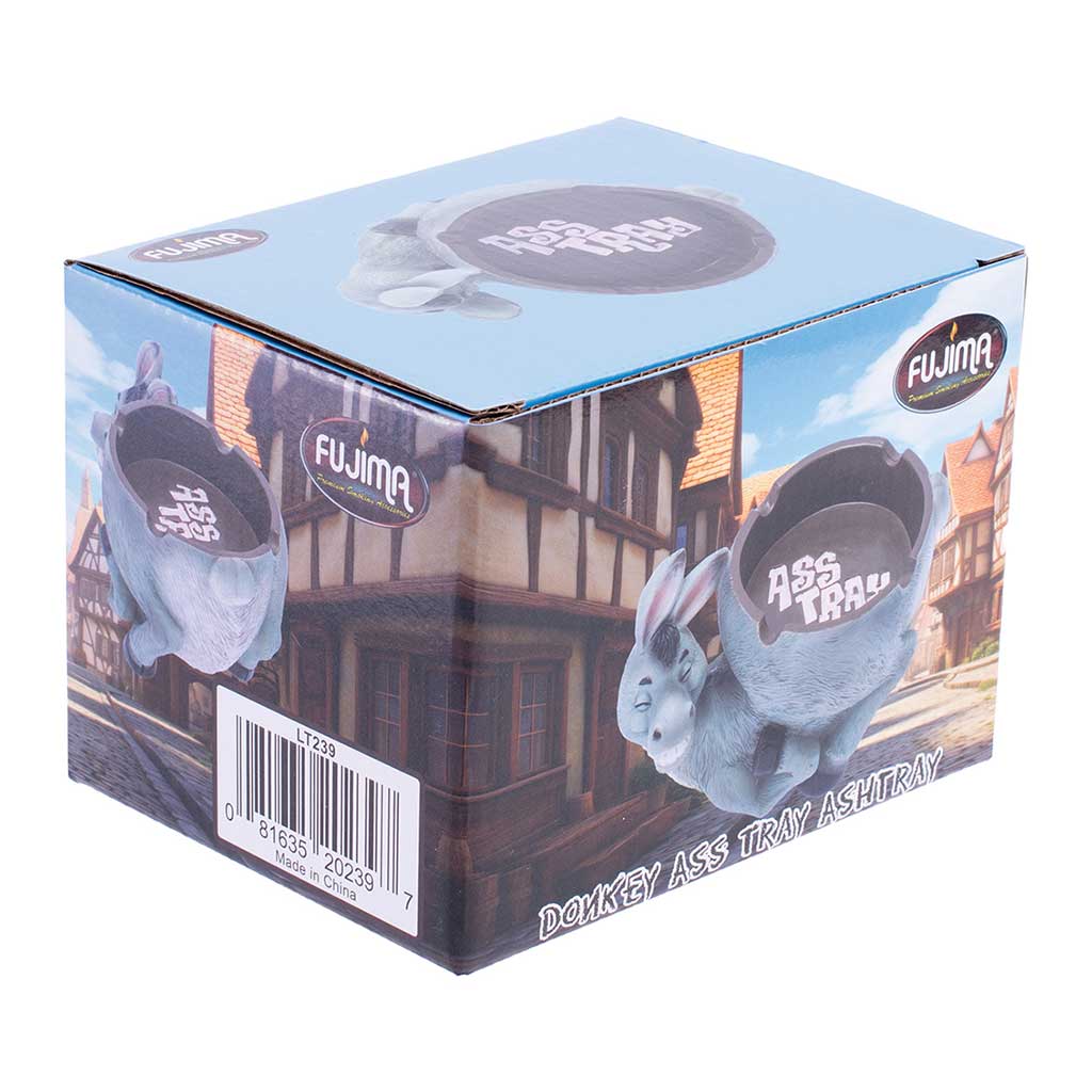 Fujima Donkey Ass Tray ashtray retail box with product photo and branding available at Honeybee Herb.