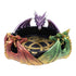 Tri-Color Triple Dragon Ashtray showing purple top dragon with green and red sides on a black bowl