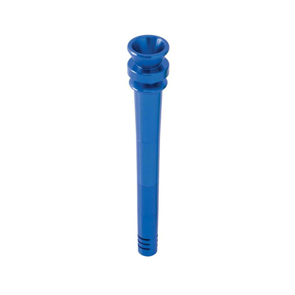 5.5-Inch Blue Aluminum Downstem And Bowl Piece Available At Honeybee Herb 