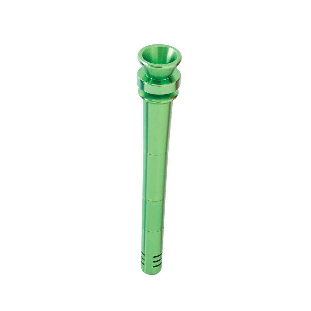 5.5-Inch Green Aluminum Downstem And Bowl Piece Available At Honeybee Herb