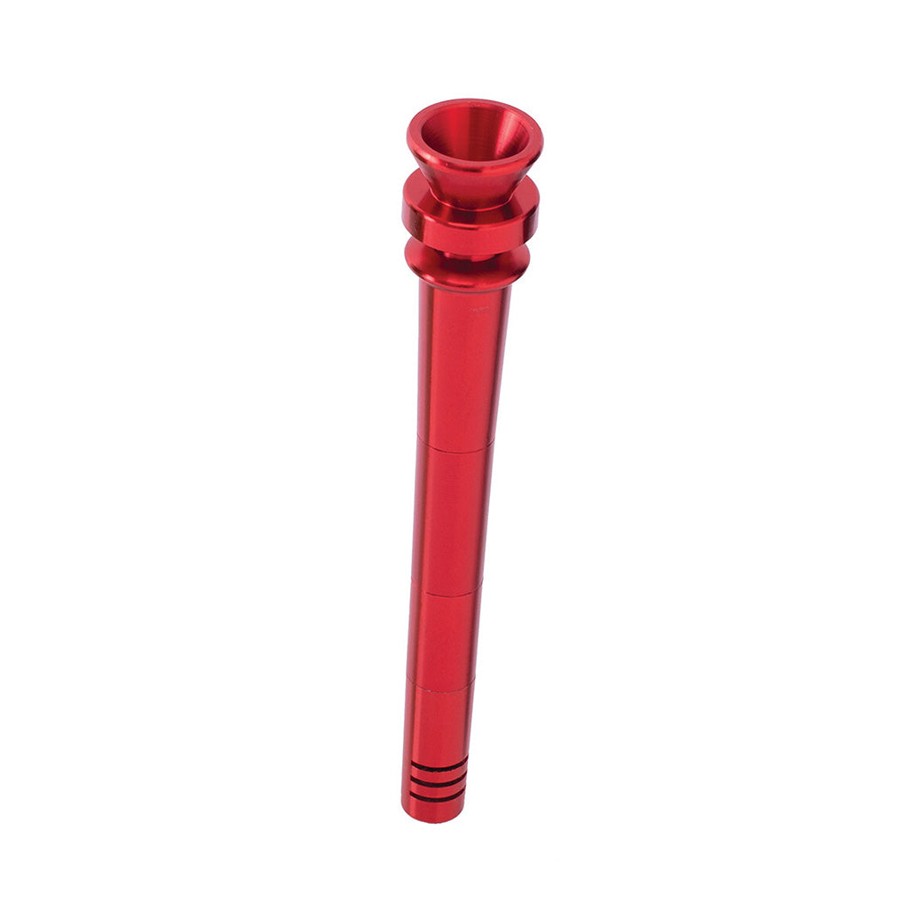 5.5-Inch Red Aluminum Downstem And Bowl Piece Available At Honeybee Herb 