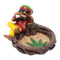 Jamaican Chilling on Stump Ashtray, multicolor resin, relaxed figure on a tree-stump dish