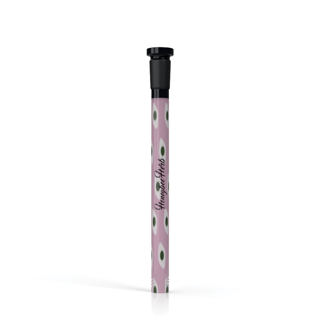 Honeybee Herb 5.5-inch Pink 18mm Ground Joint & 14mm ID Female Joint Spotted Bead Downstem V10 Clear View