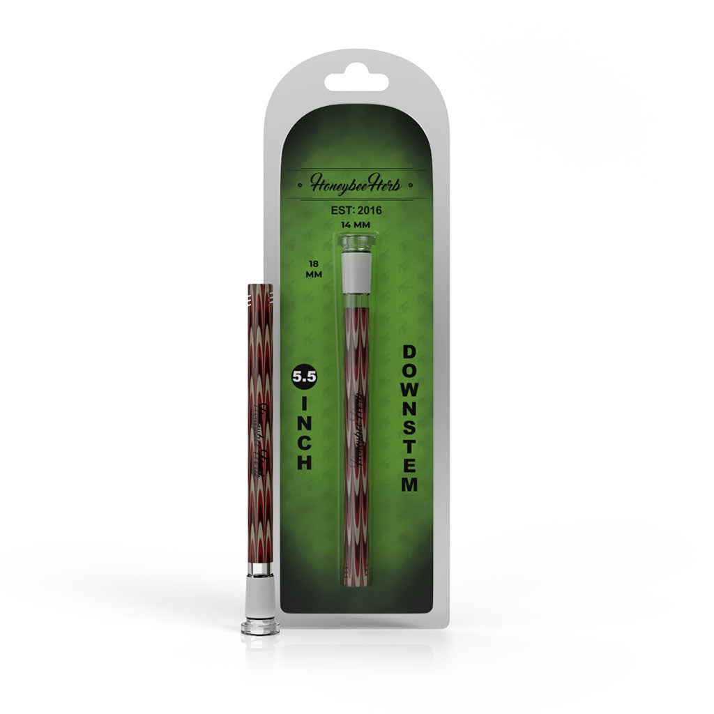 5.5-Inch Red/Brown Ribbon Looped Glass Downstem Packaging View