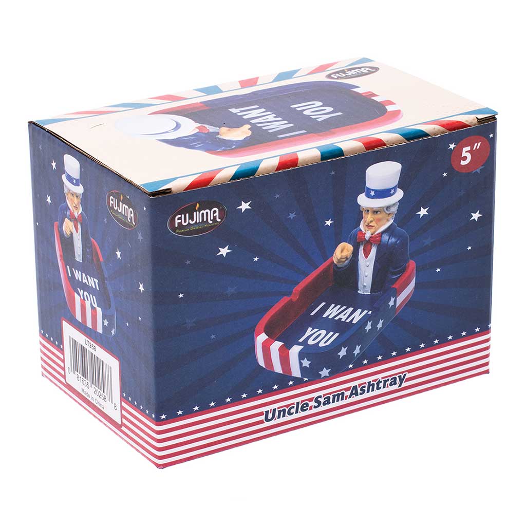 Retail box for the 5-inch Uncle Sam Ashtray by Fujima.
