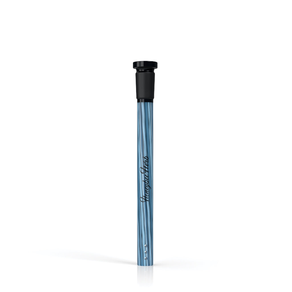 HBH 5-inch Blue 18mm Ground Joint & 14mm Inside Diameter Female Joint Candy Stripped Downstem V1 Clear View