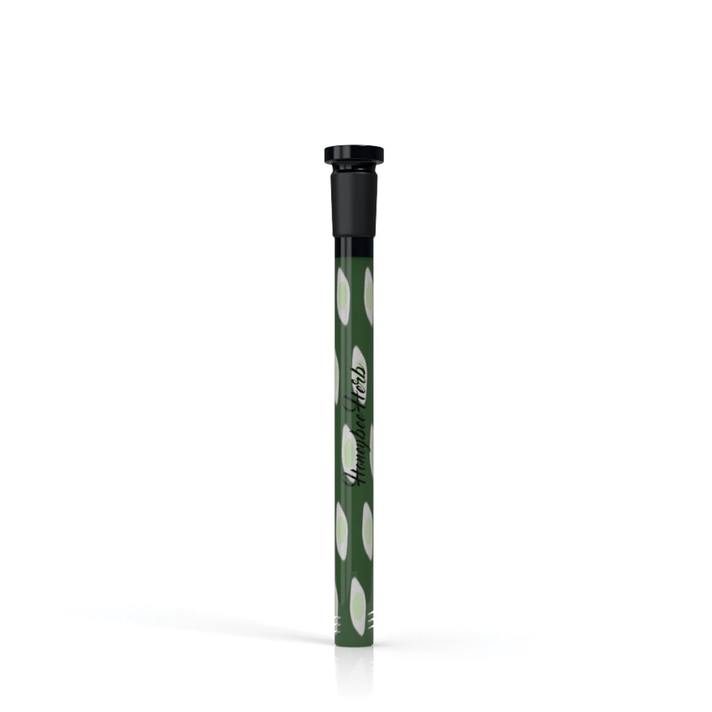 HBH 5-inch Green 18mm Ground Joint & 14mm Inside Diameter Female Joint Spotted Bead Downstem V10 Clear View