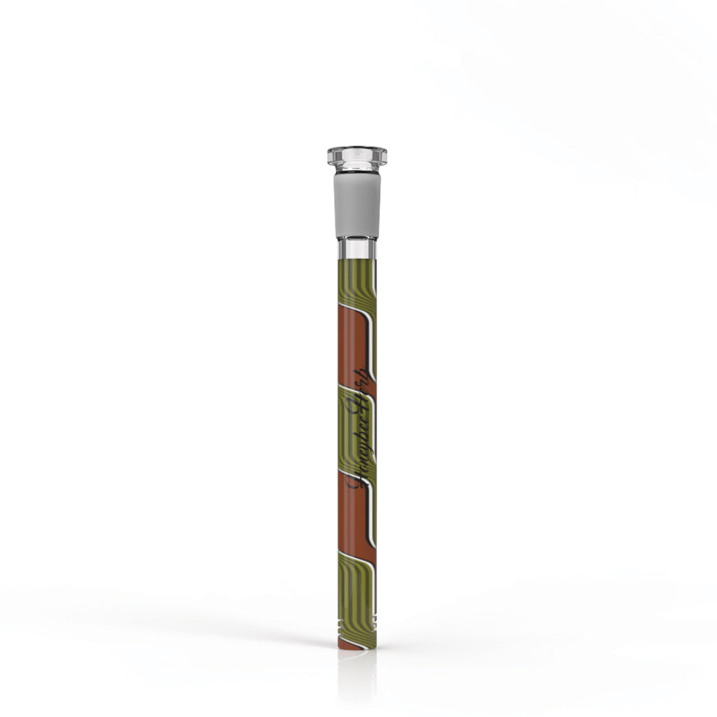 HBH 5-inch Orange-Green 18mm Ground Joint & 14mm Inside Diameter Female Joint Chromatic Stripe Downstem V9 Clear View